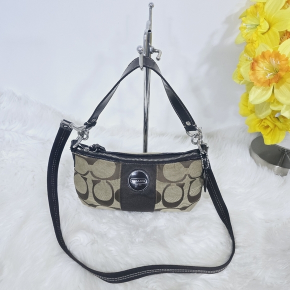 Coach signature hand or shoulder bag tan and brown - Picture 9 of 9